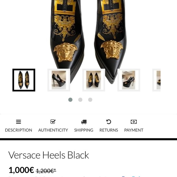 Authentic Versace heels in black leather. - Picture 6 of 6